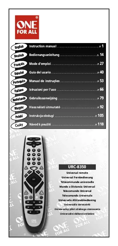 Mode d'emploi ONEFORALL URC 8350