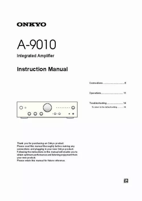 Mode d'emploi ONKYO A-9010