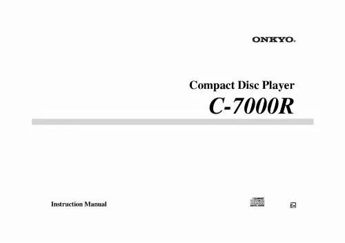 Mode d'emploi ONKYO C7000R