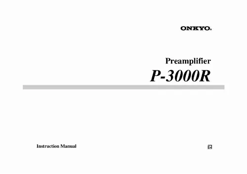 Mode d'emploi ONKYO P3000R