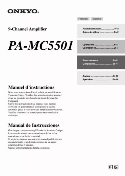 Mode d'emploi ONKYO PA-MC 5501 & PA-MC5501