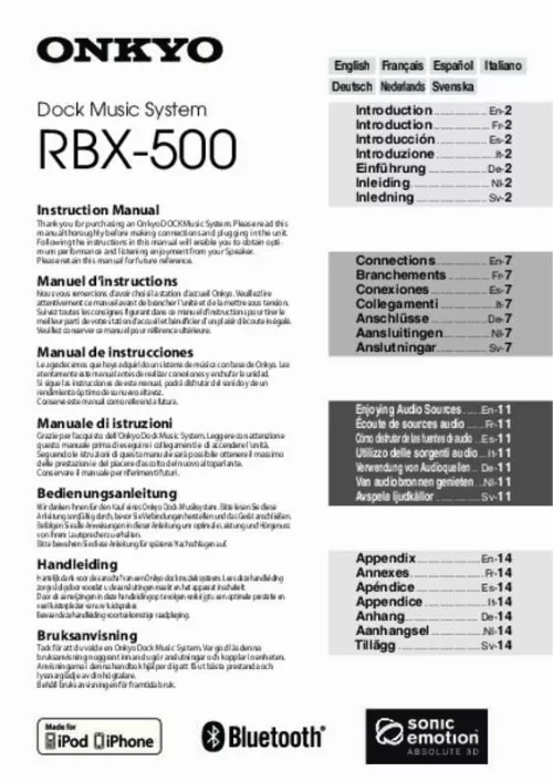 Mode d'emploi ONKYO RBX-500