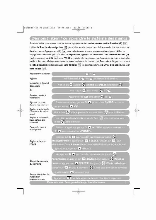 Mode d'emploi ORANGE DECT 623