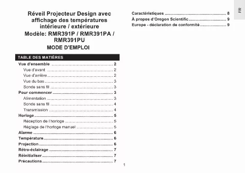 Mode d'emploi OREGON RMR391P