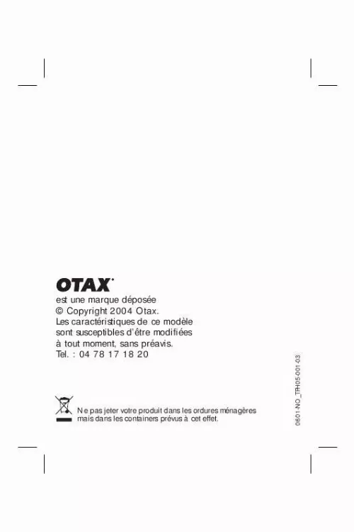 Mode d'emploi OTAX TPH05