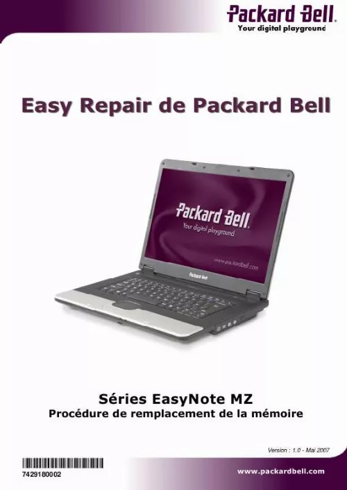 Mode d'emploi PACKARD BELL EASYNOTE MZ35-200W