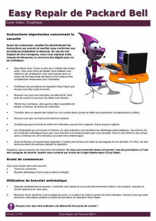 Mode d'emploi PACKARD BELL IMEDIA 2101 AIO