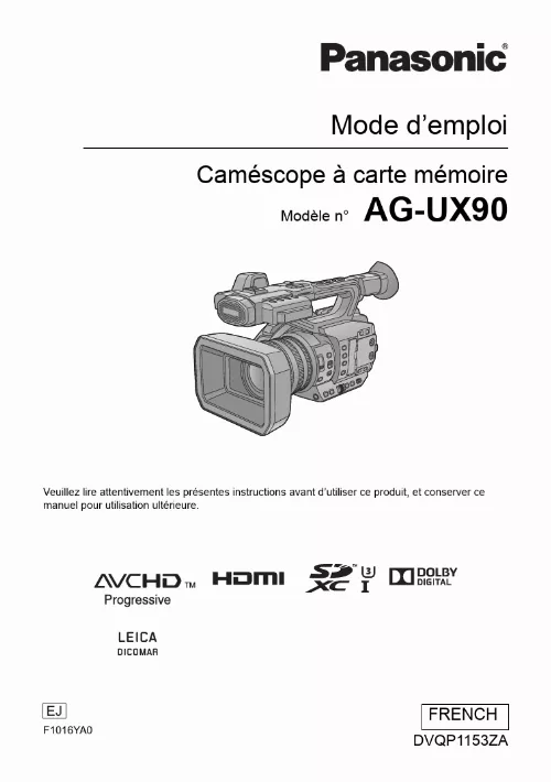 Mode d'emploi PANASONIC AG-UX90