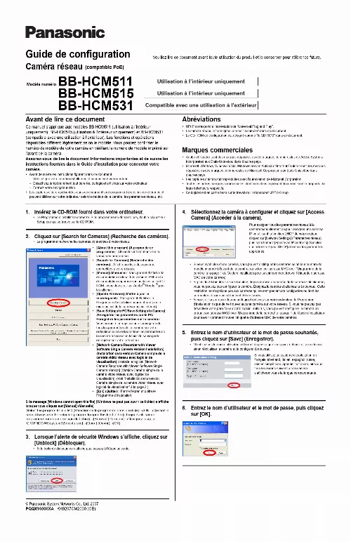 Mode d'emploi PANASONIC BB-HCM531CE