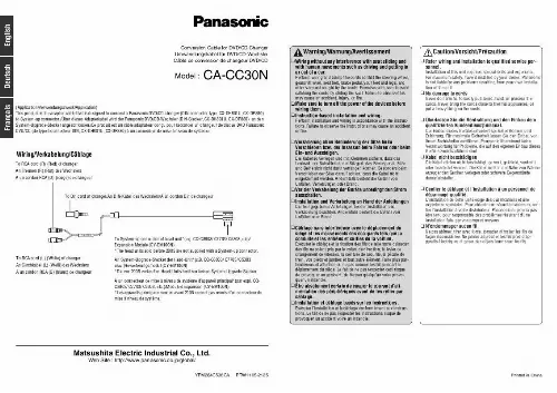Mode d'emploi PANASONIC CA-CC30N