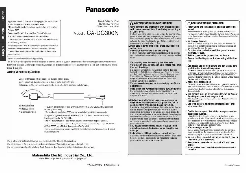 Mode d'emploi PANASONIC CA-DC300N