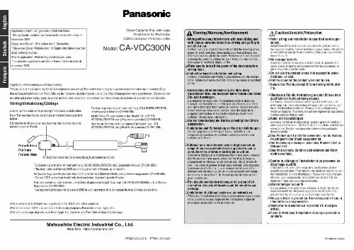 Mode d'emploi PANASONIC CA-VDC300N