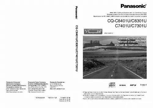 Mode d'emploi PANASONIC CQ-C8401U