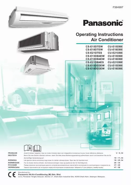 Mode d'emploi PANASONIC CS-E18DB4EW