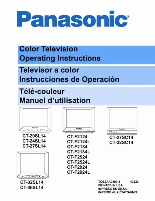 Mode d'emploi PANASONIC CT-F2124L