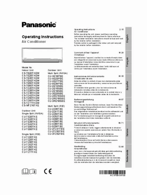 Mode d'emploi PANASONIC CUTZ60TKE