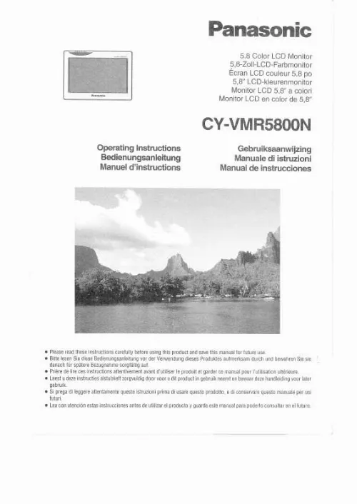 Mode d'emploi PANASONIC CY-VMR5800N