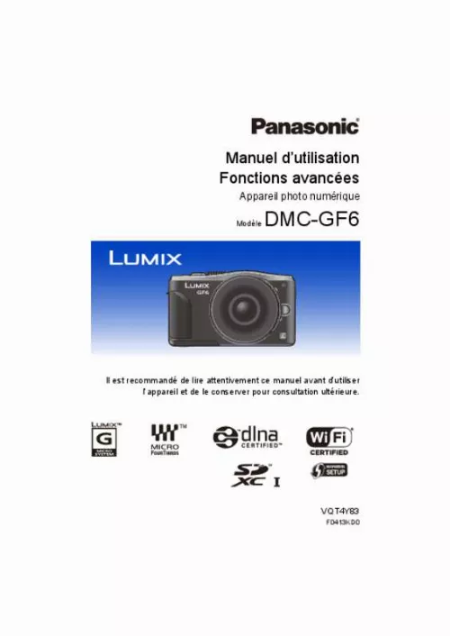 Mode d'emploi PANASONIC DMC-GF6