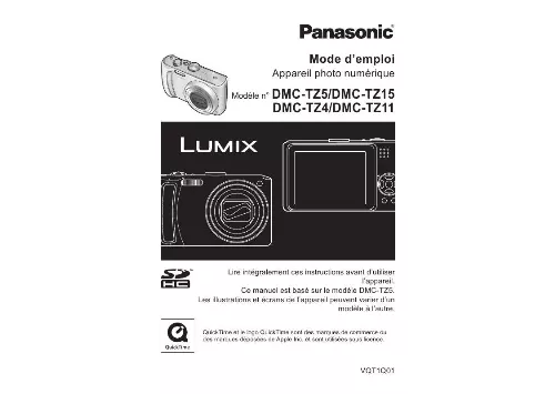 Mode d'emploi PANASONIC LUMIX DMC-TZ5