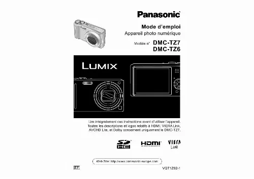 Mode d'emploi PANASONIC LUMIX DMC-TZ6