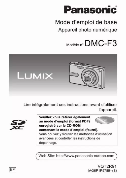 Mode d'emploi PANASONIC LUMIX DMC-F3