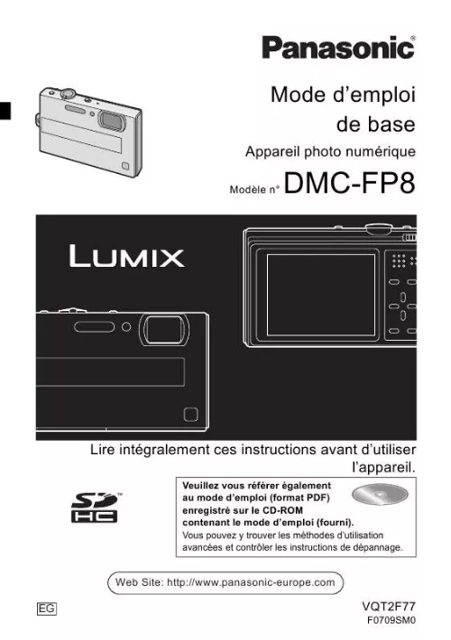Mode d'emploi PANASONIC LUMIX DMC-FP8