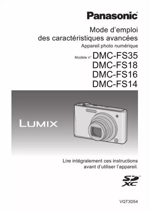 Mode d'emploi PANASONIC LUMIX DMC-FS18EB