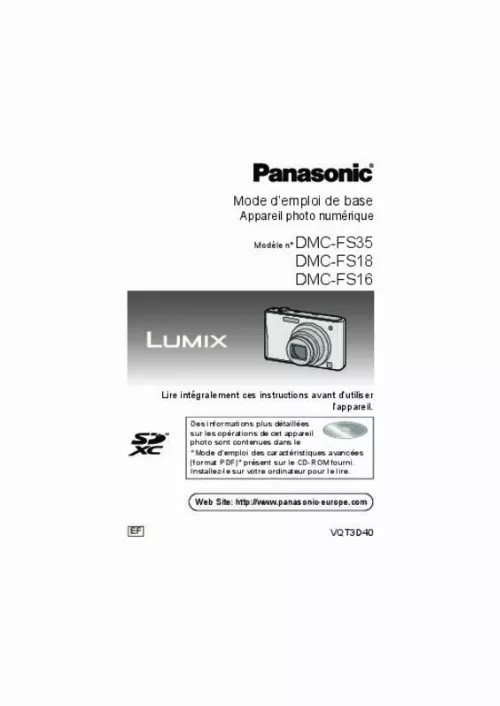 Mode d'emploi PANASONIC LUMIX DMC-FS35EF