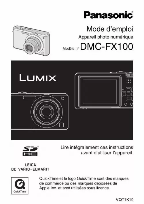 Mode d'emploi PANASONIC LUMIX DMC-FX100