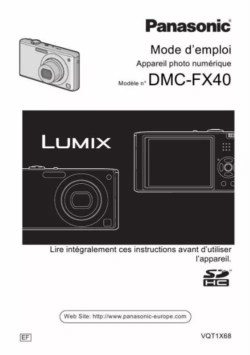 Mode d'emploi PANASONIC LUMIX DMC-FX40