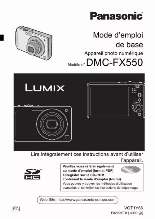 Mode d'emploi PANASONIC LUMIX DMC-FX550