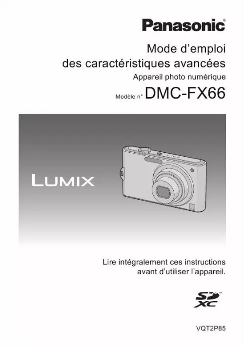Mode d'emploi PANASONIC LUMIX DMC-FX66
