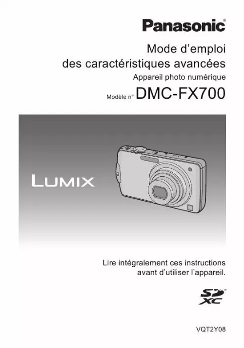 Mode d'emploi PANASONIC DMC-FX700