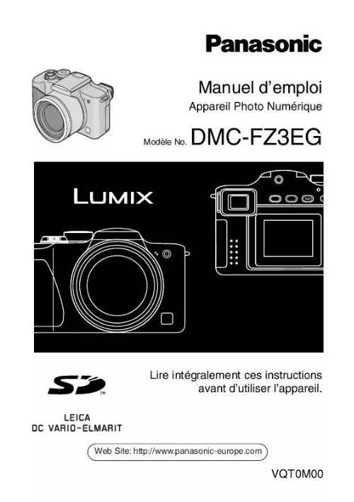 Mode d'emploi PANASONIC LUMIX DMC-FZ3EG