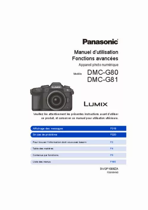 Mode d'emploi PANASONIC DMC-G81EG