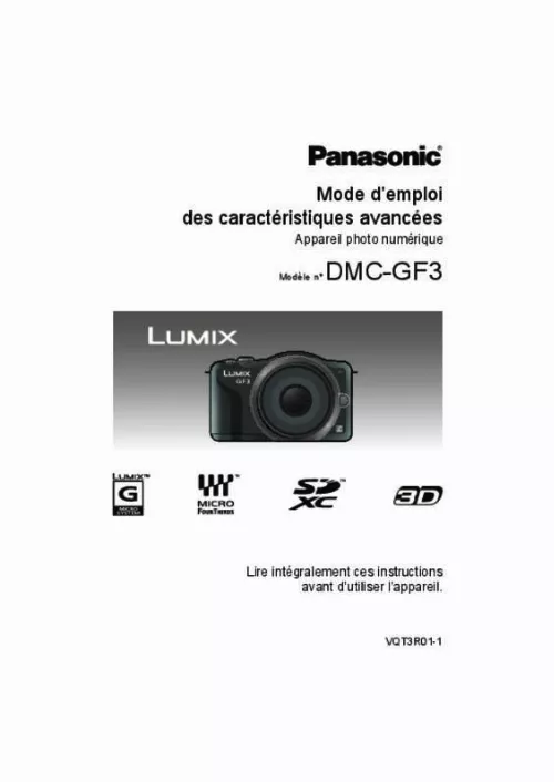 Mode d'emploi PANASONIC LUMIX DMC-GF3EB