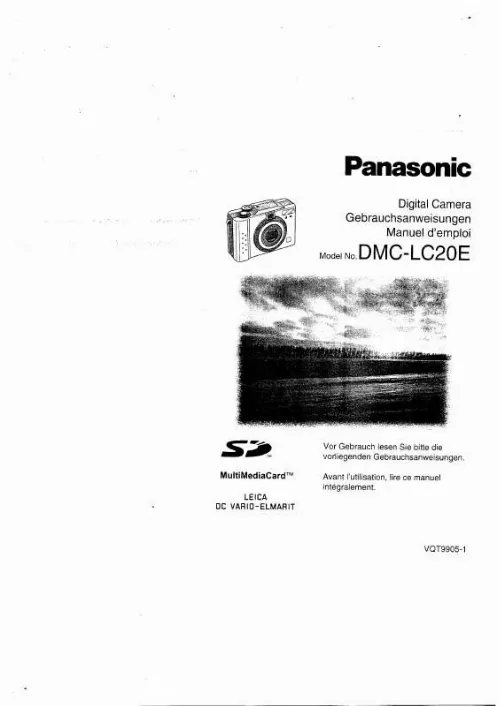 Mode d'emploi PANASONIC LUMIX DMC-LC20