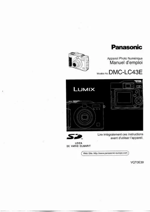 Mode d'emploi PANASONIC LUMIX DMC-LC43E