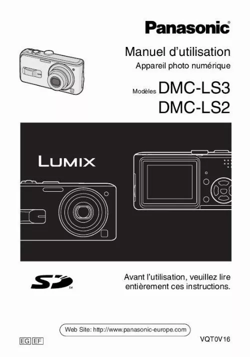 Mode d'emploi PANASONIC LUMIX DMC-LS3