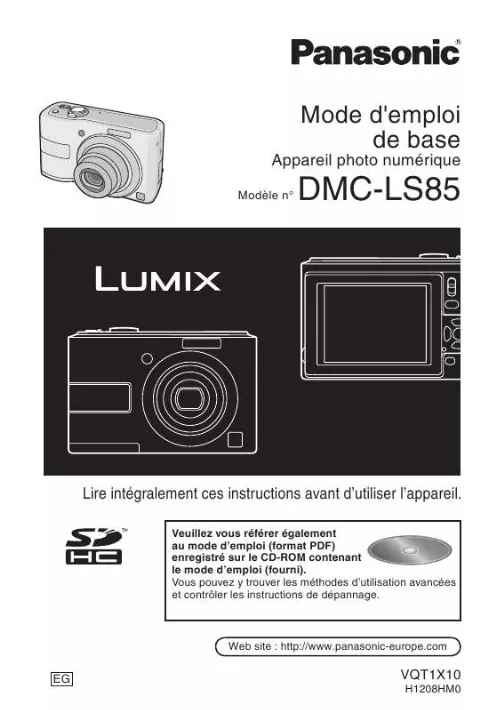 Mode d'emploi PANASONIC LUMIX DMC-LS85