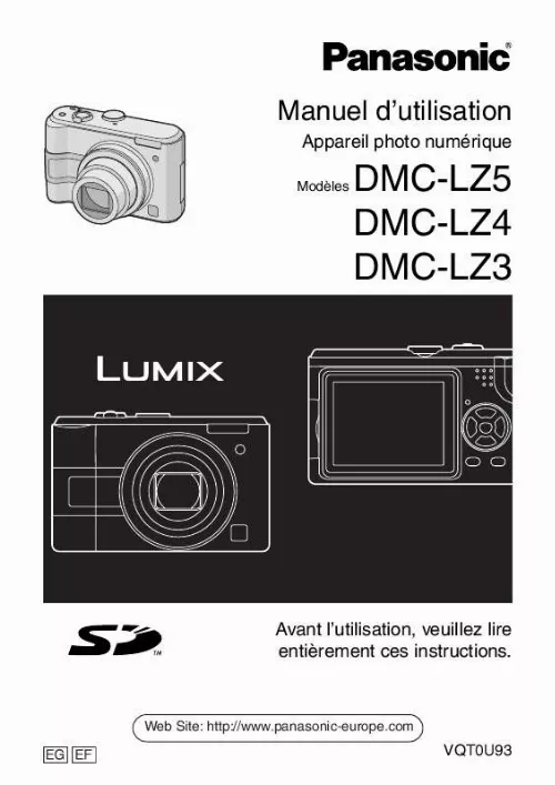 Mode d'emploi PANASONIC LUMIX DMC-LZ3