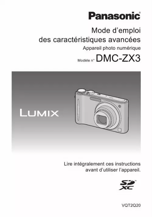 Mode d'emploi PANASONIC LUMIX DMC-ZX3