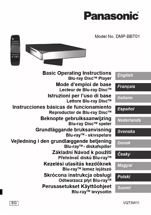 Mode d'emploi PANASONIC DMP-BBT01