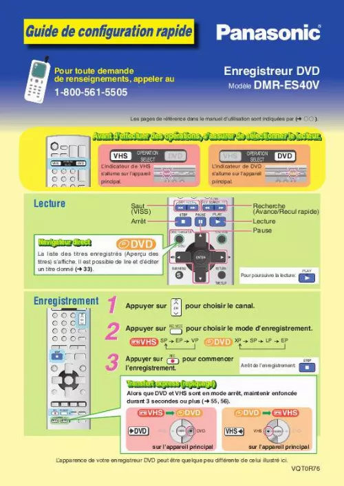 Mode d'emploi PANASONIC DMR-ES40V