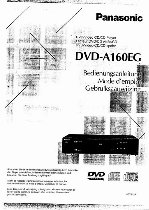 Mode d'emploi PANASONIC DVD-A160