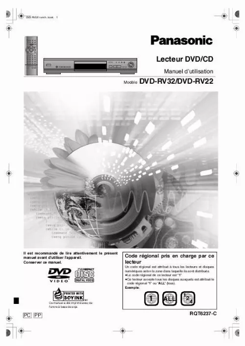 Mode d'emploi PANASONIC DVD-RV22PP