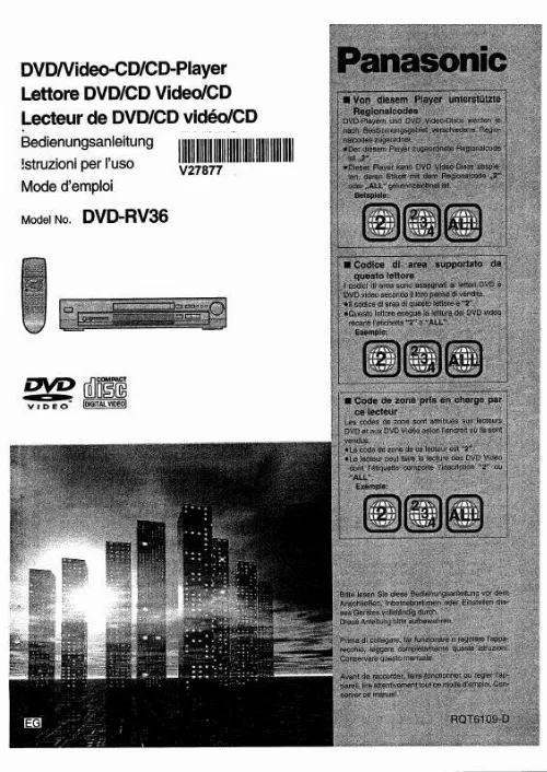 Mode d'emploi PANASONIC DVD-RV36