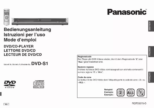 Mode d'emploi PANASONIC DVD-S1