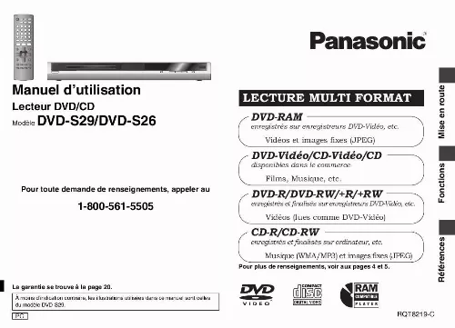 Mode d'emploi PANASONIC DVD-S26