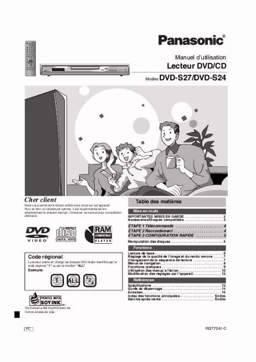 Mode d'emploi PANASONIC DVD-S27
